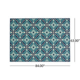 Outdoor Trellis Area Rug, Navy and Blue - NH095803