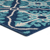 Outdoor Trellis Area Rug, Navy and Blue - NH095803