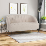 Modern Fabric Settee with Hairpin Legs - NH115903