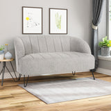 Modern Fabric Settee with Hairpin Legs - NH115903