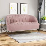 Modern Fabric Settee with Hairpin Legs - NH115903