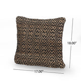 Boho Jute and Cotton Throw Pillow - NH706013