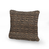 Boho Jute and Cotton Throw Pillow - NH706013