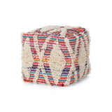 Boho Wool and Chindi Pouf - NH566013