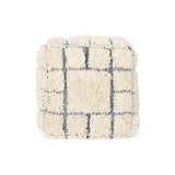 Boho Wool and Denim Pouf - NH666013