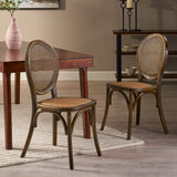 Elm Wood and Rattan Dining Chair (Set of 2) - NH513013