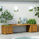 Outdoor Pine Wood Planter Bench - NH745513