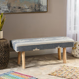 Handcrafted Boho Rectangular Fabric Bench - NH682113