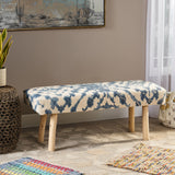 Handcrafted Boho Rectangular Fabric Bench - NH682113