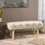 Handcrafted Boho Rectangular Fabric Bench - NH682113