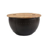 Handcrafted Modern Industrial Mango Wood and Iron Coffee Table - NH900113