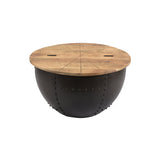 Handcrafted Modern Industrial Mango Wood and Iron Coffee Table - NH900113