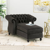 Modern Glam Velvet Chesterfield Chaise Lounge - NH264013