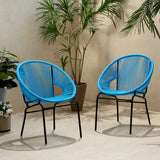 Outdoor Modern Faux Rattan Club Chair (Set of 2) - NH560113