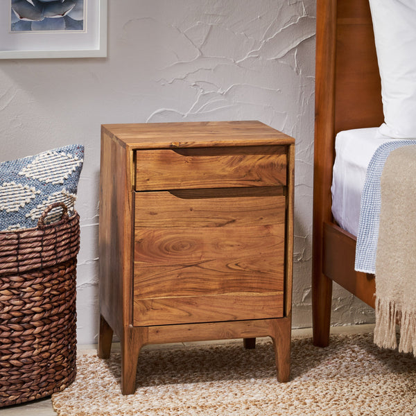 Modern Acacia Wood Side Table - NH597013