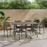 Traditional Outdoor Aluminum 7 Piece Dining Set - NH823213