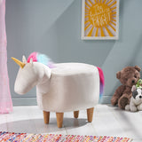 Velvet Unicorn Ottoman - NH152013