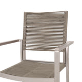 Outdoor Modern Aluminum Dining Chair with Rope Seat (Set of 2) - NH638013