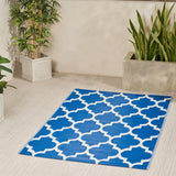 Outdoor Modern Scatter Rug, Night Blue and White - NH610113