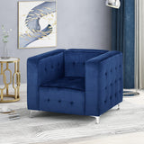 Modern Glam Cube Velvet Club Chair - NH682013