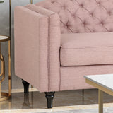 Glam Button Tufted Fabric 3 Seater Sofa - NH167013