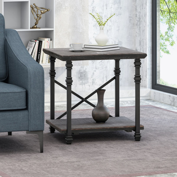 Mckynna Modern Industrial End Table