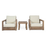 Outdoor 3 Piece Acacia Wood Chat Set - NH039213