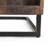 Modern Industrial Mango Wood Adjustable C-Shaped End Table with Magazine Rack - NH137113