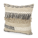 Hand-Loomed Boho Throw Pillow - NH415213