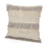 Hand-Loomed Boho Throw Pillow - NH455213