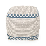 Hand-Crafted Cotton Cube Pouf - NH281213