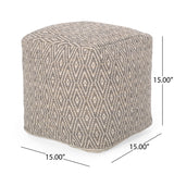 Hand-Crafted Cotton Cube Pouf - NH381213