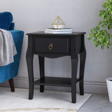 Traditional Wooden Side Table with Drawer - NH676313