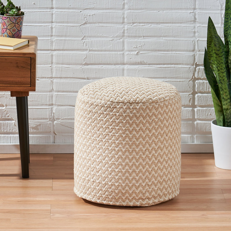 Boho Fabric Cylinder Pouf - NH826213