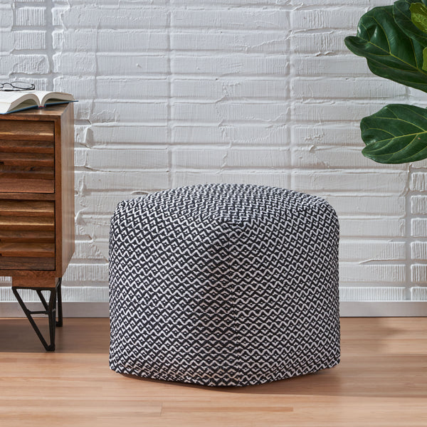 Boho Fabric Cube Pouf - NH336213