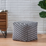 Boho Fabric Cube Pouf - NH036213