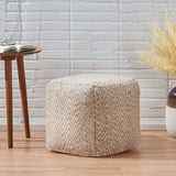 Boho Fabric Cube Pouf - NH836213