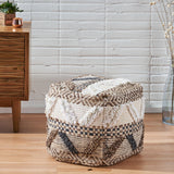 Boho Fabric Cube Pouf - NH236213