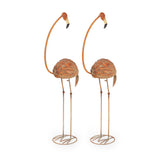 Outdoor Flamingo Garden Art Decor (Set of 2) - NH677213