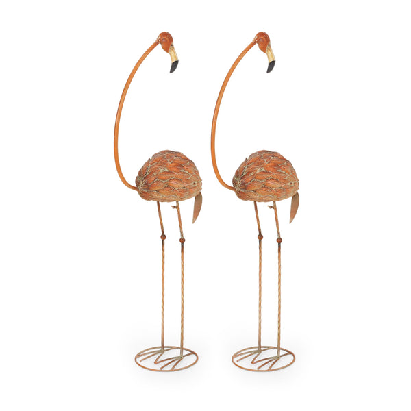 Outdoor Flamingo Garden Art Decor (Set of 2) - NH677213