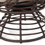 Outdoor Wicker Swivel Egg Chair with Cushion - NH844113