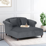 Contemporary Tufted Double Chaise Lounge with Accent Pillows - NH938413