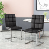 Modern Upholstered Waffle Stitch Dining Chairs, Set of 2 - NH795413