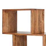 Handcrafted Boho 5 Shelf Acacia Wood Etagere Bookcase - NH695313