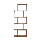 Handcrafted Boho 5 Shelf Acacia Wood Etagere Bookcase - NH695313