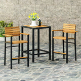 Modern Industrial Acacia Wood Barstool (Set of 2) - NH727213