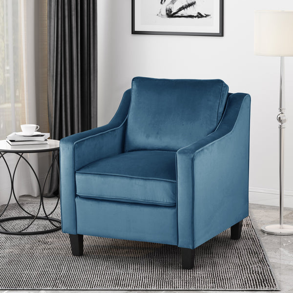 Contemporary Velvet Club Chair - NH152213