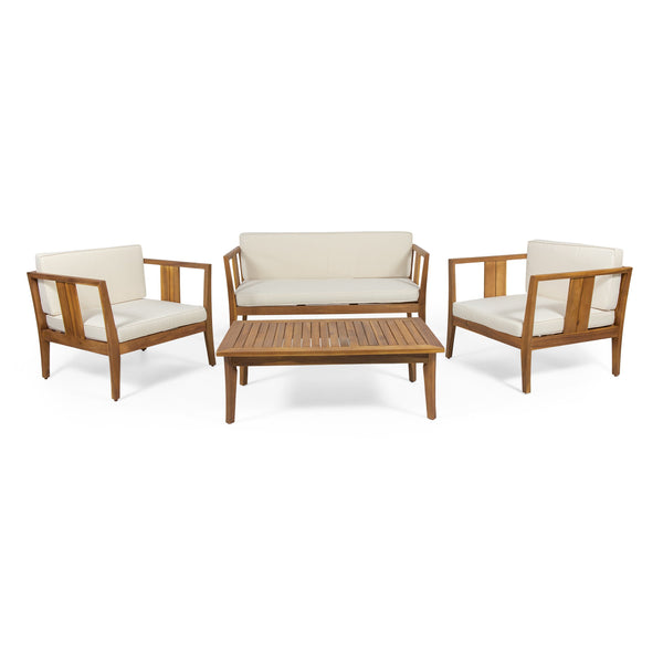 Outdoor 4 Seater Acacia Wood Chat Set - NH990313