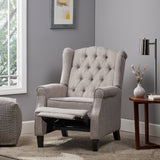 Contemporary Tufted Fabric Push Back Recliner - NH548113