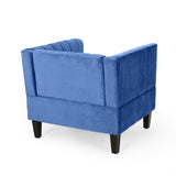 Contemporary Channel Stitch Velvet Club Chair - NH067213